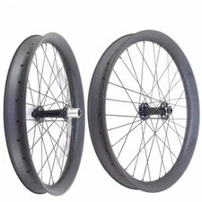26er Carbon Fat Bike Wheelset 90mm*40mm Hookless Tubeless Rim Thru Axle Hubs