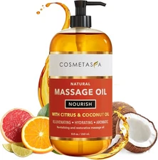 Natural Nourishing Citrus & Coconut Massage Oil- Smooth Glide, Non Greasy... 