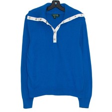 Vintage Lauren Ralph Lauren Sweater Preppy Nautical Sporty Americana Blue Large