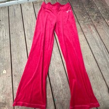 Y2K Juicy Couture Red Velour Rhinestone Logo Womens XS Lounge Pants