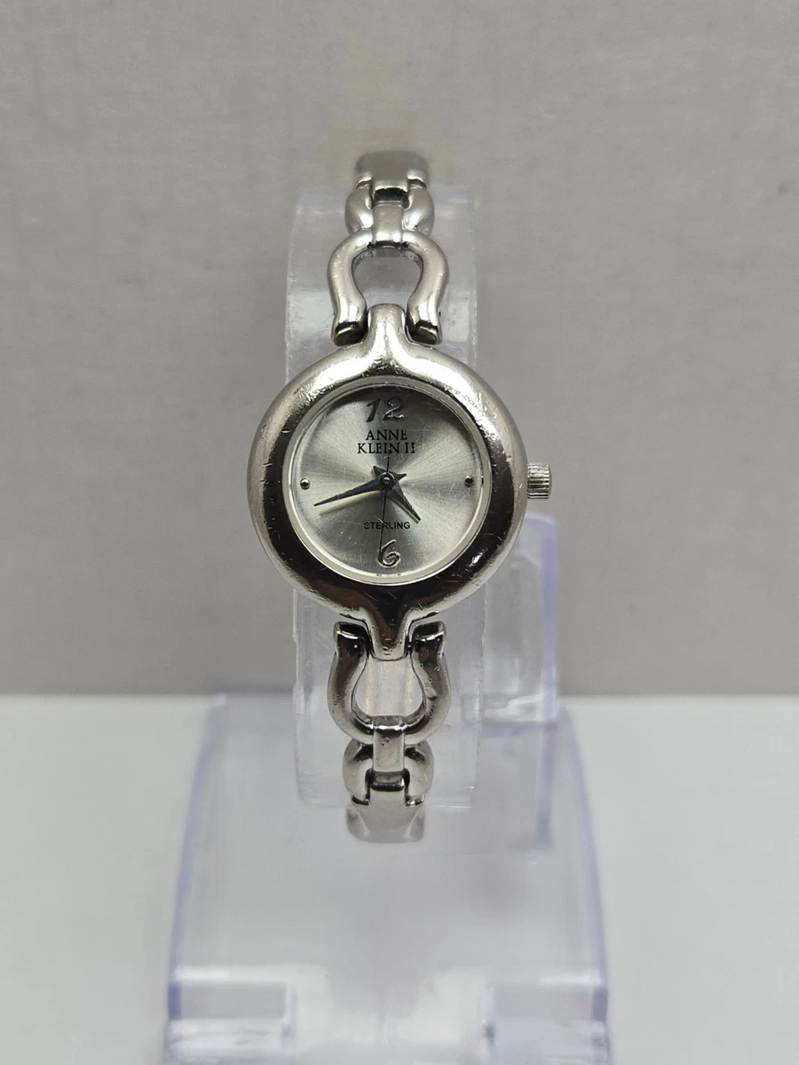 Vintage Anne Klein Sterling Silver .925 Bracelet Quartz Watch New Battery Womens Vintage Anne Klein II Sterling Silver 925 Heavy 35.7g  main image 3