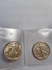 (2x) 1941-D Walking Liberty Silver Half Dollars