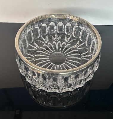 MCM Gorham 'Althea' Germany EPNS Rand schwer geschliffenes Glas Kristall Schale
