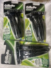 LOT (3) GILLETTE MACH 3 SENSITIVE DISPOSABLE RAZORS JETABLES