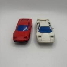  2 ARTIN 1/43 Slot Cars Red Ferrari Testarossa White Lamborghini Countach 5000
