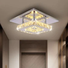 Small Led Chandelier Semi Flush Mount Crystal Lighting Modern Ceiling Crystal La