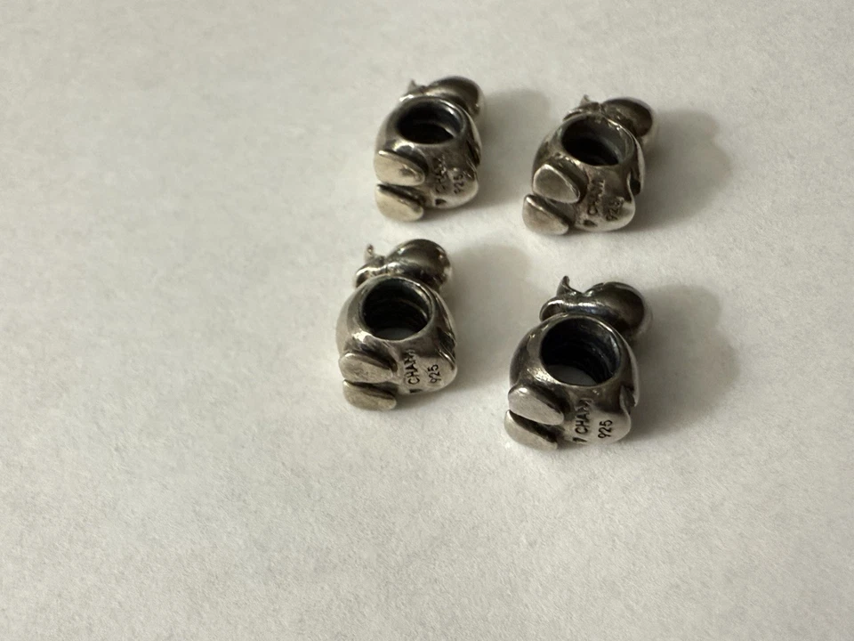 CHAMILIA  4 Ducks Sterling Silver 925 Lot Bracelet Beads Cham Duck Ducky Jeep - Image 4 of 4
