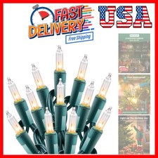 Clear Christmas String Lights 100 Count 25 Feet Incandescent Bulb Mini Lights...