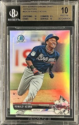 2017 Bowman Draft - Chrome Ronald Acuña Jr. #BDC-39 Refractor (RC) BGS 10  