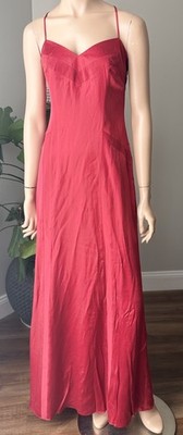 Laundry by Design Red Silk Gown Dress Sz 4 Spaghetti Strap 90s Kate Moss NWT