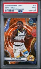 2024 BOWMAN U BEST #39 KAM JONES /25 ORANGE MINI DIAMOND POP 1 PSA 9