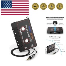 Car Audio Cassette to Aux Adapter, 3.5MM Aux Audio Cable Tape Player for Smar...