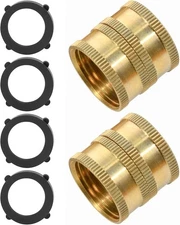 2 Pack 3/4" Garden Hose Connector with Dual Swivel for Male Hose to Male Hose, D