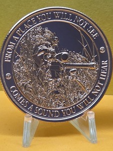 SNIPER COIN FROM A PLACE YOU WILL NOT SEE COMES A SOUND YOU WILL NOT HEAR 1 OZ. 