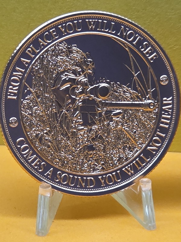 SNIPER COIN FROM A PLACE YOU WILL NOT SEE COMES A SOUND YOU WILL NOT HEAR 1 OZ. 