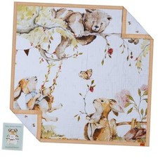 Baby Muslin Woodland Blanket   Reversible Cotton Muslin Baby Animal Print