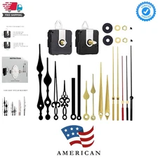 2 Pieces Silent Clock Movement Mechanism Long and Short Shaft with 6 Differen...