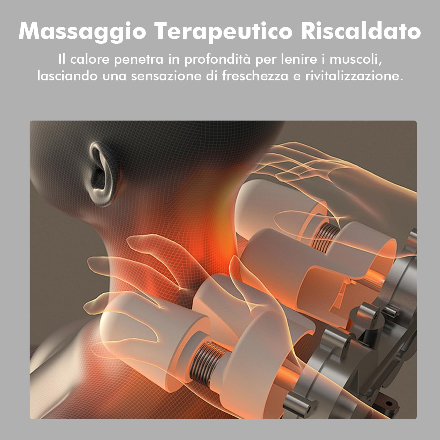 Massaggiatore Cervicale Shiatsu Riscaldante - Sollievo Collo e Schiena - 2