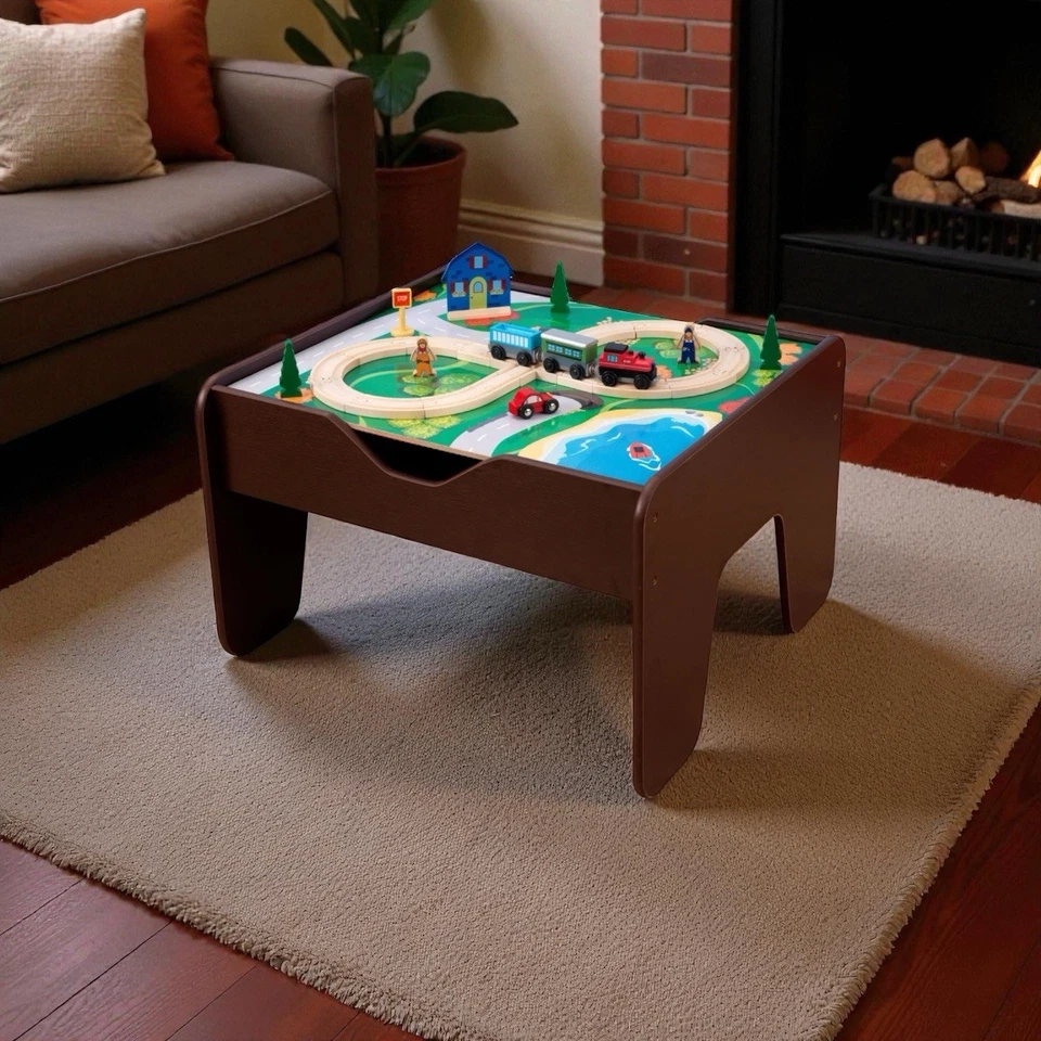 Mesa de actividades KidKraft 2 en 1 con tabla 200 bloques espresso nueva en caja Lego Foto 2 de 4