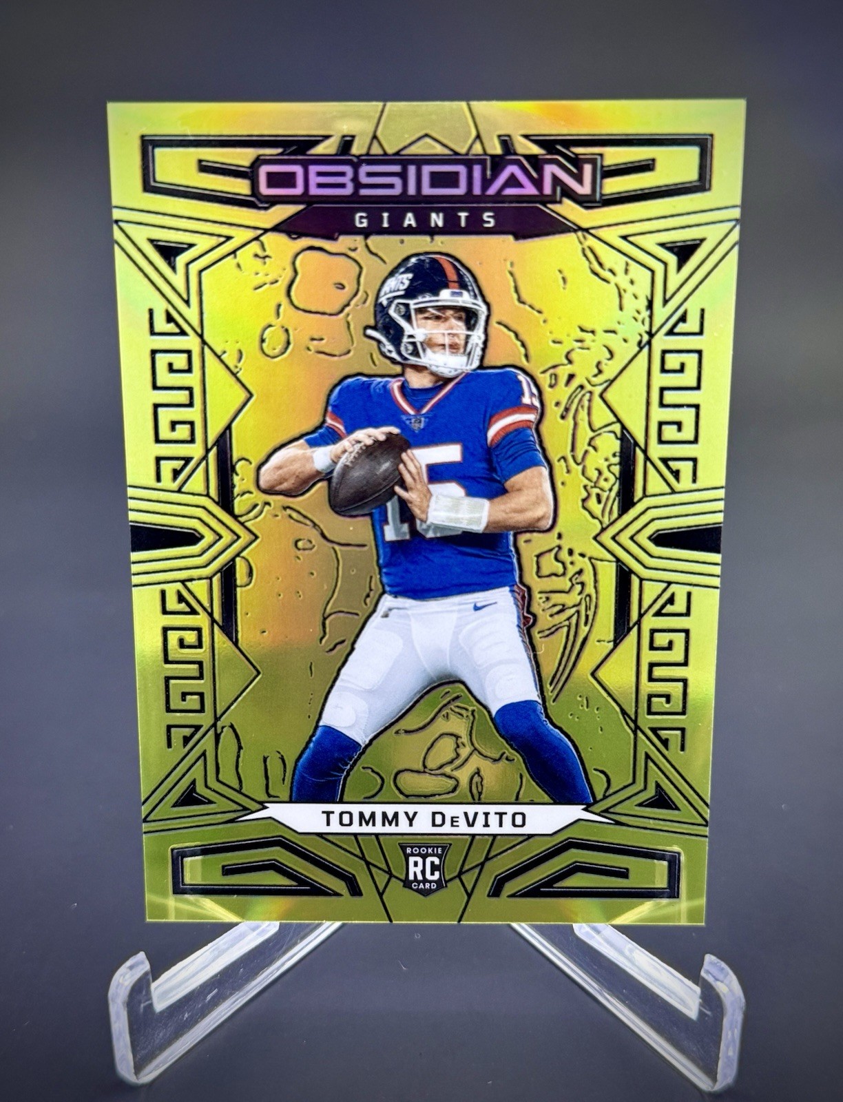 2023 Panini Obsidian Tommy Devito Gold Flood /10 SSP RC New York Giants