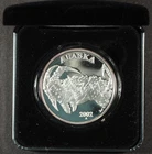 2002 Alaska Mint State Medallion 1 Oz Proof Silver .999  Alaskan King Crab