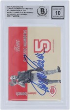 Johnny Bench Reds Signed 2003 Fleer Flair Greats Classic Numbers #JB BAS 10 Card