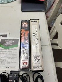 Neo Geo AES Gold System; 2 Controllers, Manuals, Accessories And 2 Games