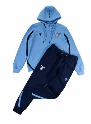 MN33 MACRON LAZIO TUTA BAMBINO JR FELPA CAPPUCCIO COTONE GARZATO PRIMAVERA