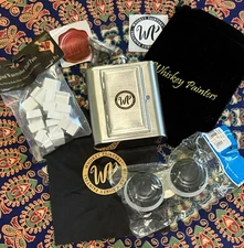 Whiskey Painters Flask Watercolor Palette Half Pans Stainless w/Accessories New