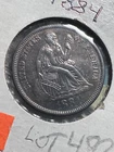 1884-P Seated Liberty Dime  BU with toning     Lot #493