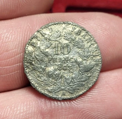 #67-147 ~ Napoléon III - 10 Francs Or 1863 A - Pas en or, fausse d'époque - Photo 1/3