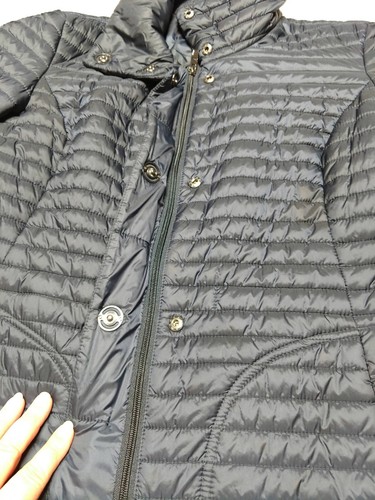 Ann Klein Packable Puffer Jacket Size L Navy Blue - Picture 12 of 12
