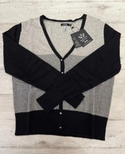 Maglione Pullover 100% Puro Cashmere Apt.9 Donna XL Nero E Grigio Kashmir Kasmir