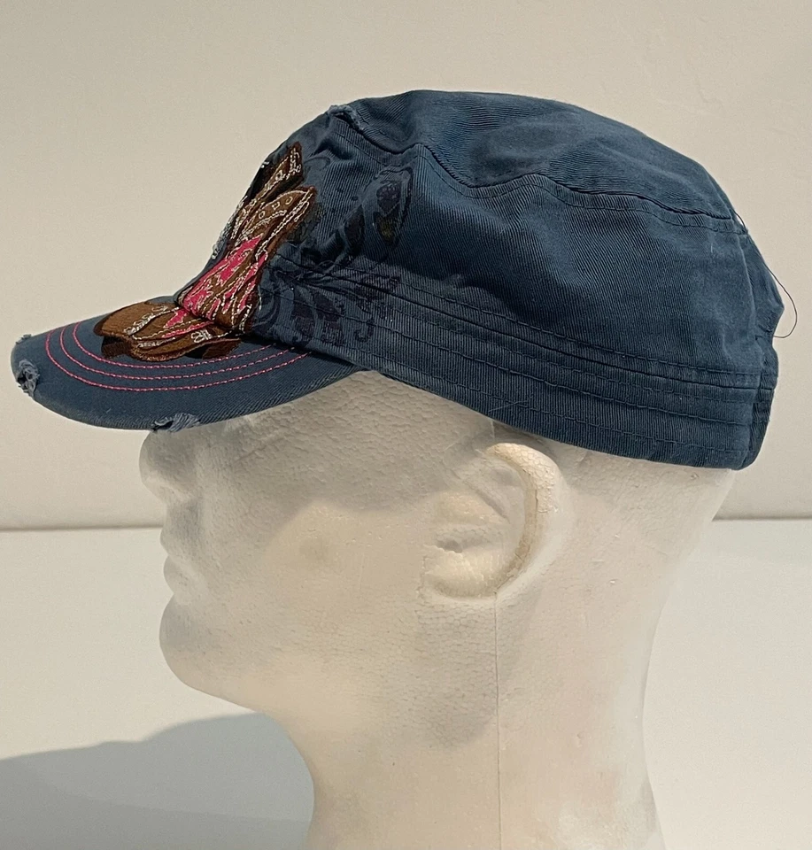 Cowgirl Womens Blue Pink Western Boot Strapback Baseball Cap Army Hat OSFA - Image 3 of 4