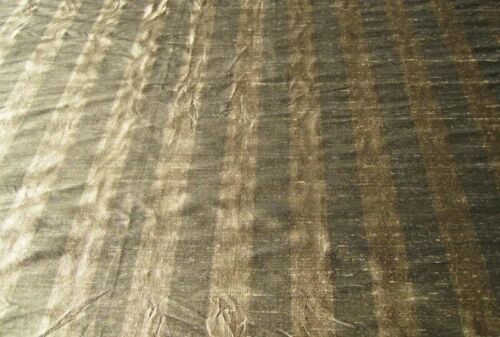 DUPION SILK 1.5 INCH SELF STRIPES  54" WIDE `STONE` 3 METRES PC - Picture 1 of 1
