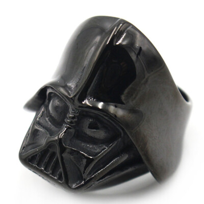 ダース・ベイダー ヘルメット リング Star Knight Darth Vader Helmet Ring Stainless Steel Black Warrior