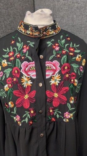 PLT Exie Black Embroidered Sheer Shirt Dress UK 8 LN051 QQ 09 - Picture 4 of 7