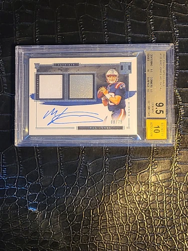 Mac Jones Impeccable RPA Helmet Patch /75 #105 BGS 9.5 With 10 Auto 