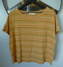 PrAna Women's Small Oversized Boxy Dolman Sleeve Short Sleeve Top Striped Comfy