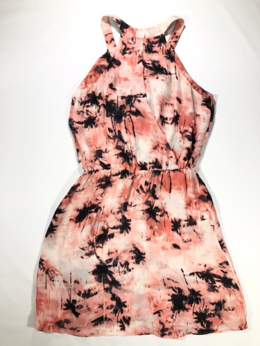Mini abito donna Parker rosa kita seta palma pompano scollo a V senza maniche XS - Foto 7 di 12