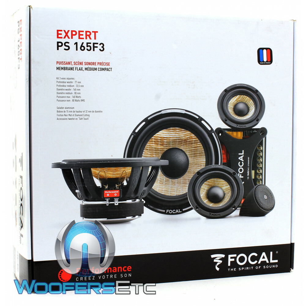 FOCAL PS-165F3 FLAX 80W RMS 3WAY COMPONENT SPEAKERS TWEETERS