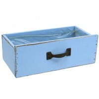 Pflanzschublade Holz Blau Shabby Chic Deko 25X13X8Cm