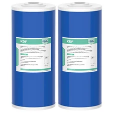 2 Pack 10" x 4.5" KDF GAC Big Blue Whole House Water Filter Softening Cartridge