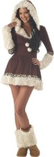California Costumes Women's Eskimo Kisses Costume, Junior 3-5, Brown Faux Fur
