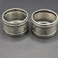 1 Paar Serviettenringe 830er Silber - Monogramme "F" und "E"