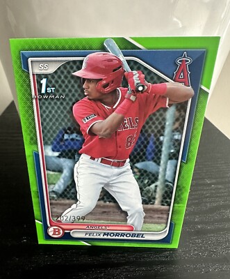 Felix Morrobel 2024 Bowman Neon Green Paper 1st Bowman /399 - Angels