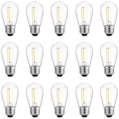 Outdoor Patio String Light Bulbs Shatterproof Waterproof S14 LED Replacement