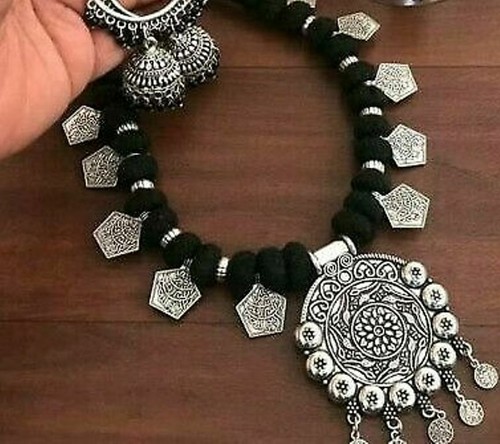 Indian Ethnic Oxidized Silver Plated 
