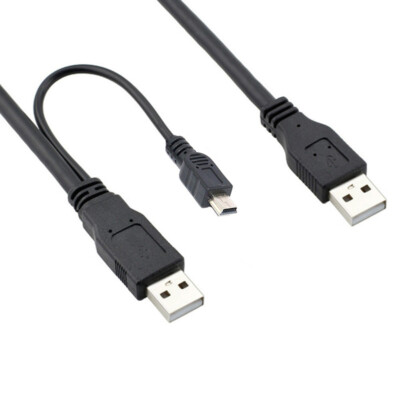 CABLEPELADO Cavo Dual USB 2.0 Di Dati E Alimentazione | Cavo Dual Power | Connessione 2X USB Maschio A Mini USB Tipo B | Adatto Per Dischi Rigidi Esterni E Altri Dispositivi | Nero | 50 Cm - Foto 9