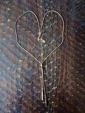 Max & Zoe Lariat Necklace Long Chain Rose Gold Tone